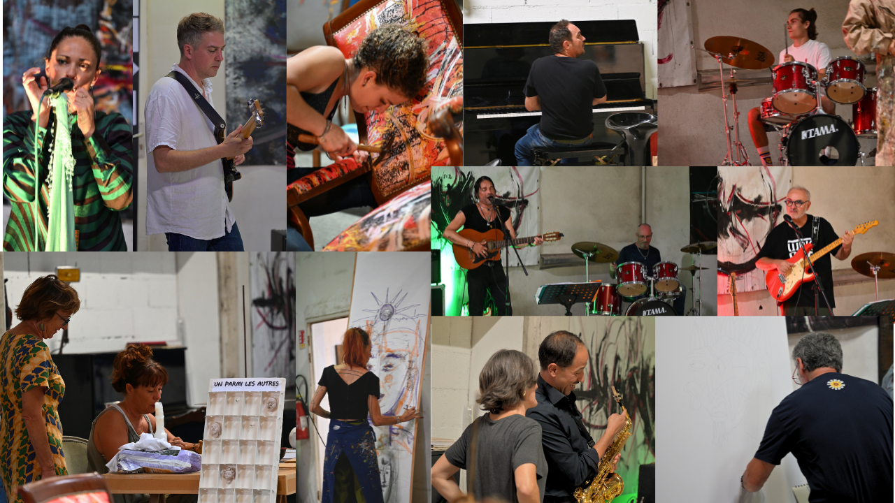 Artistes Journée du Patrimoine 2025 Béziers Atelier des 5 Sens peinture sculpture textile musique art collaboratif Passionnisme